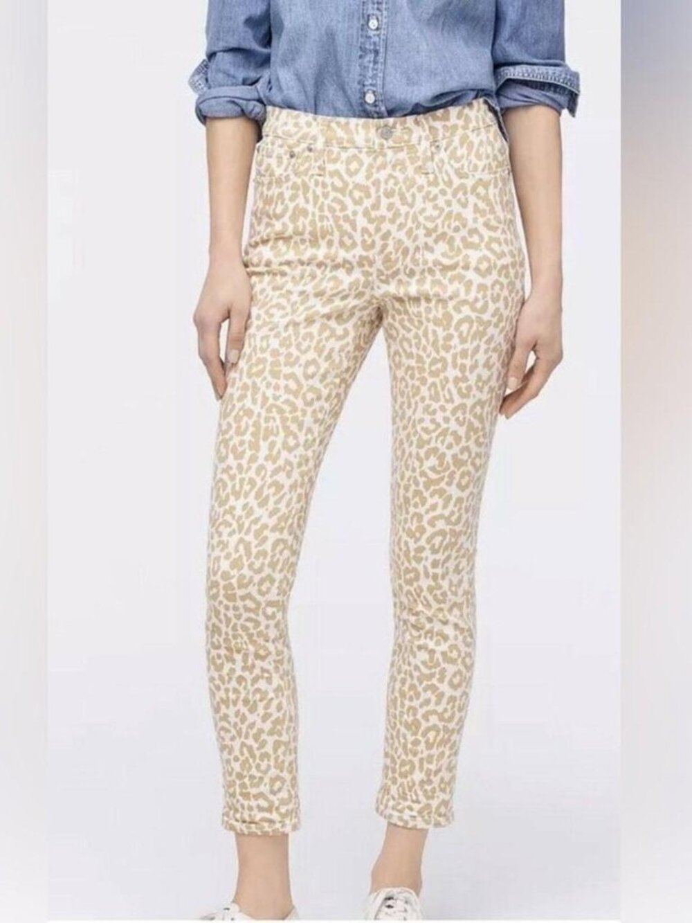 J.Crew 10” Highest-Rise Toothpick Jeans Safari Leopard 28 NWT